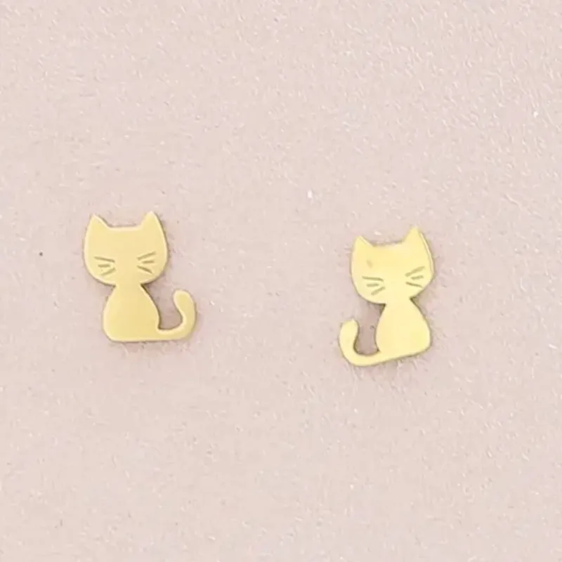 Damen Ohrringe Stecker 'Kitten' gold