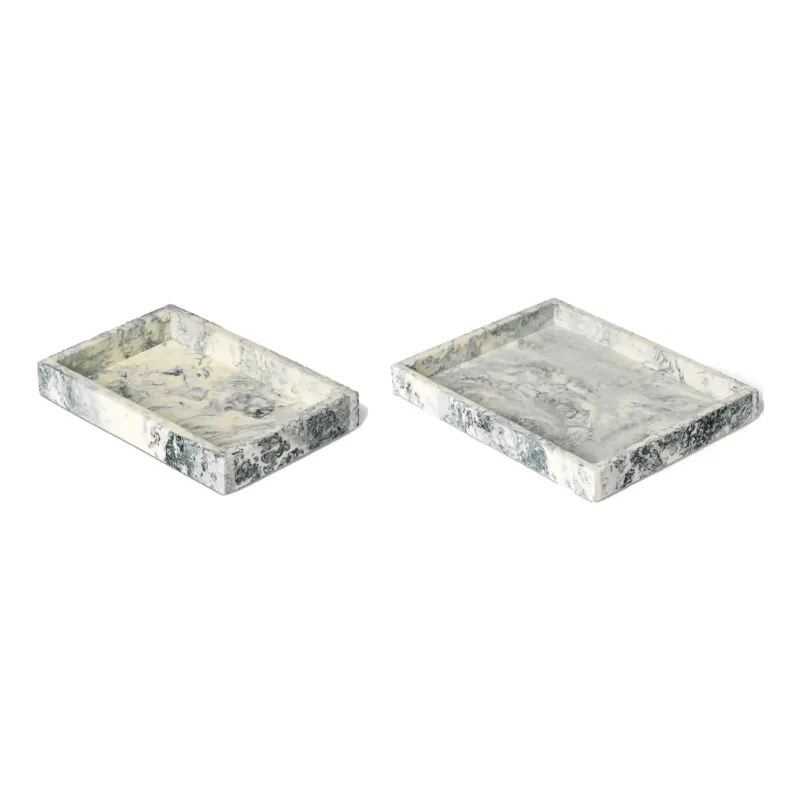 Mist Rectangular Tray (Set of 2)