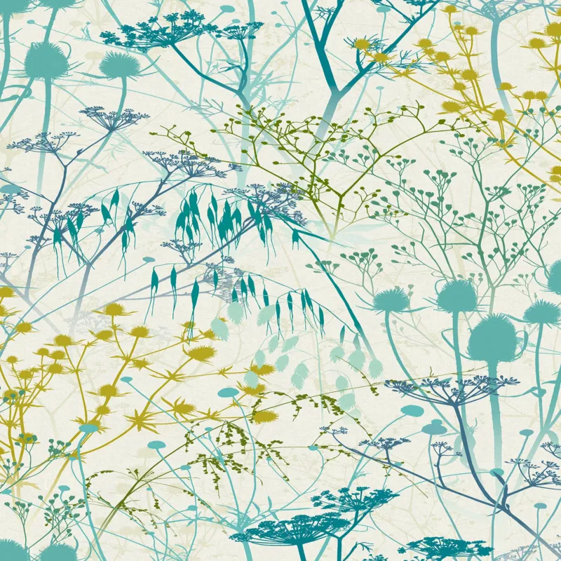 Clarissa Hulse Summer Border Blue Wallpaper Sample Swatch