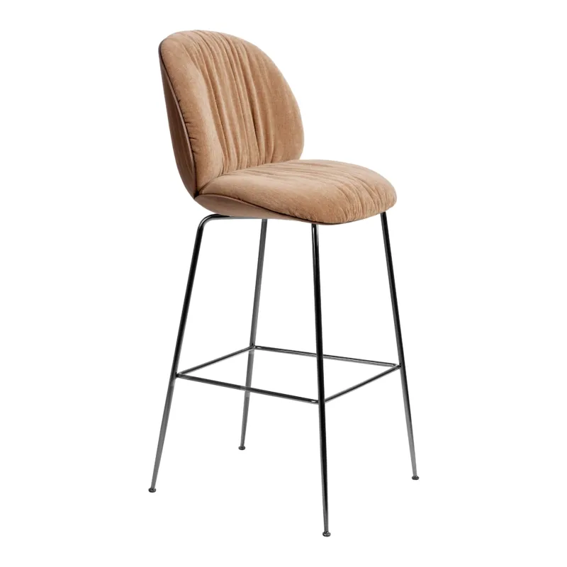 Beetle Soft Front Veneer Upholstered Stool