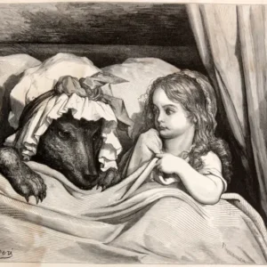Gustave Doré — Little Red Riding Hood: In Bed with the Wolf | Fairy Tale Illustration Print - 9ArtPrints