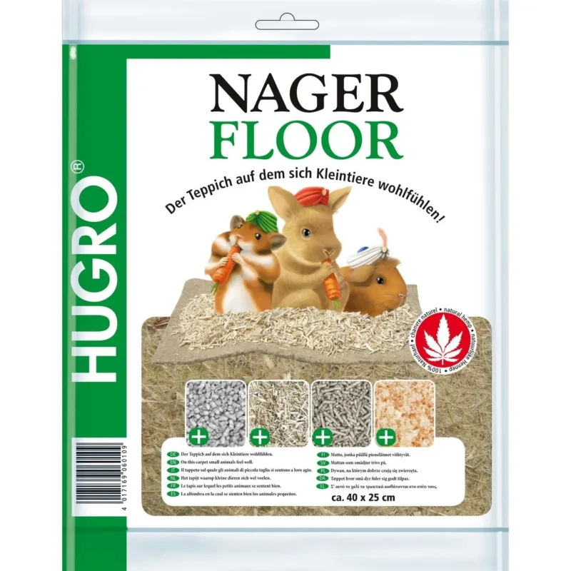 Hugro Nagerteppich Nagerfloor Hanfmatte – 40x25cm
