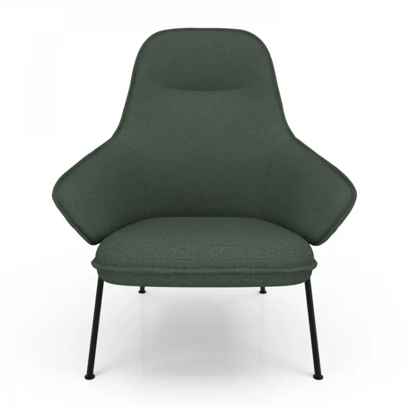 Wolfgang High Back Lounge Chair with Metal Leg