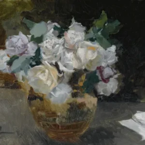 Joaquín Sorolla — Bouquet of White Roses (Bodegón de rosas blancas) | Fine Art Print - 9ArtPrints