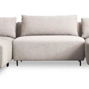 Modulares Ecksofa Lanomi U-förmig, linksseitig, grau-beige Bouclé