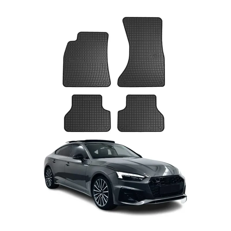 OMAC Gummi Fußmatten für Audi A5 F5 Sportback 2016-2024 Automatten Schwarz 4x