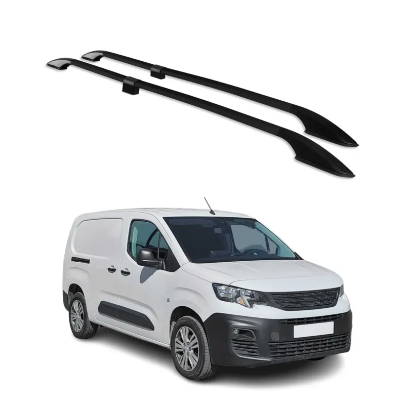 Dachreling Relingträger für Peugeot Partner 2018-2026 L2 Langer Alu Schwarz