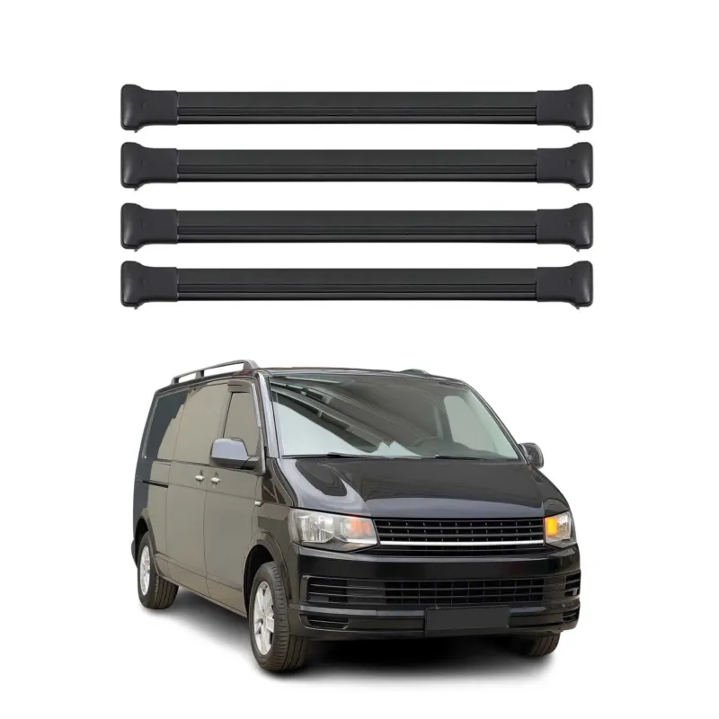 Dachträger für VW T5 T6 Transporter Multivan Caravelle 2003-2024 Schwarz 4 tlg