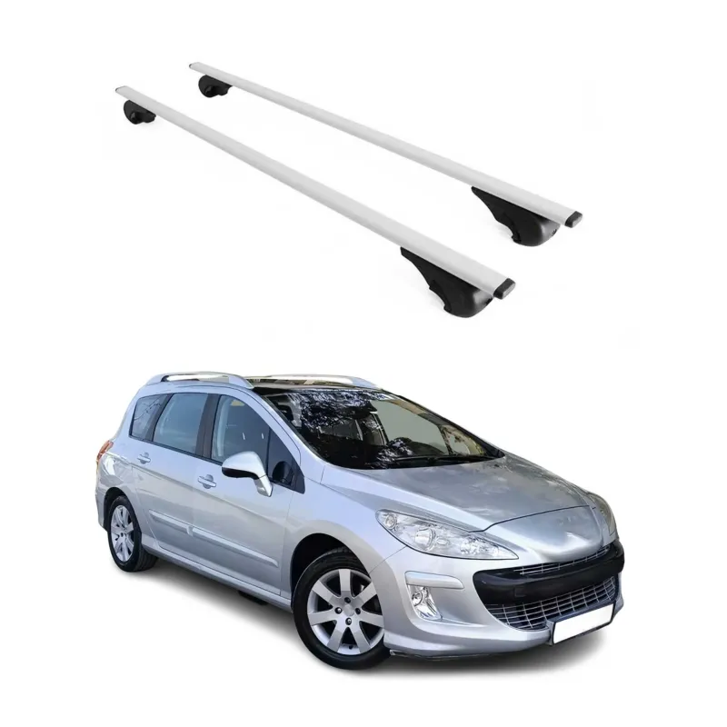 Dachträger Grundträger für Peugeot 308 Kombi 2007-2021 75kg Stahl Silber 2 tlg