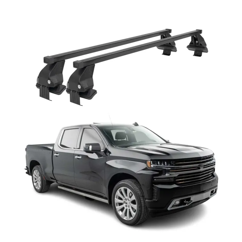 Menabo Dachträger Grundtäger für Chevrolet Silverado IV 2019-26 4 Tür Schwarz 2x