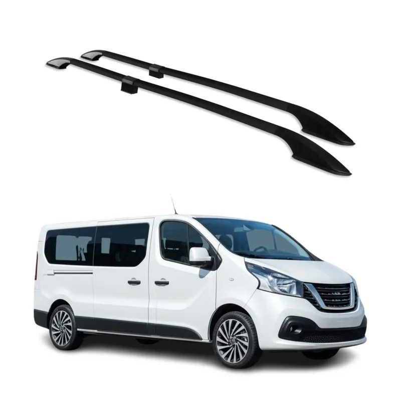 Dachreling Relingträger Alu für Nissan NV300 2016-2021 L2 LWB Langer Alu Schwarz