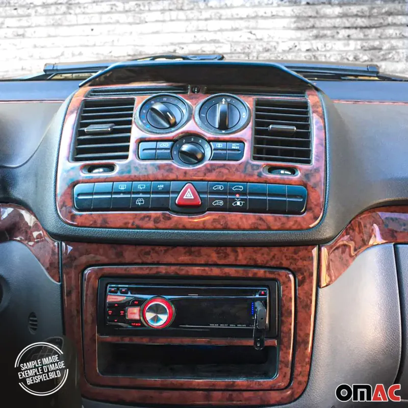 Innenraum Dekor Cockpit für Hyundai H-1 Starex 2004-2007 Wurzelholz Optik 17tlg