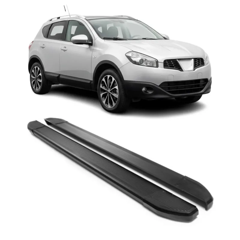 Alu Seitenschweller Trittbretter für Nissan Qashqai +2 NJ10 2008-2013 Schwarz 2x