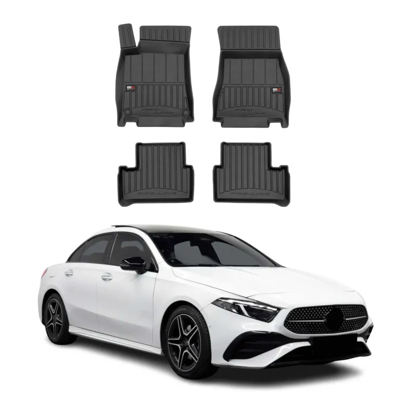 OMAC Gummi Fußmatten für Mercedes A Klasse W177 2018-2026 Premium TPE Schwarz 4x