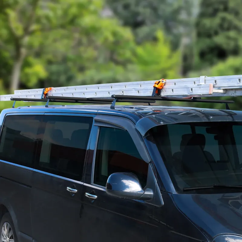 3x Dachträger + Leiterhalter Set für Fiat Doblo 2010-2021 Lastanschläge Schwarz