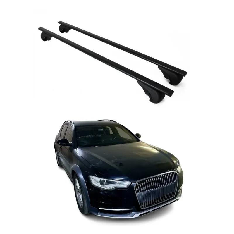 Dachträger Grundträger für Audi A6 C7 Allroad 2012-2018 75kg Stahl Schwarz 2 tlg