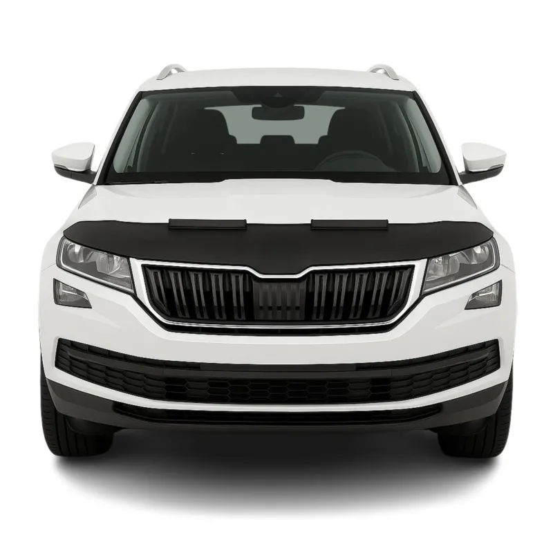 Haubenbra Steinschlagschutz Bonnet Bra für Skoda Kodiaq 2016-2026 Schwarz Halb