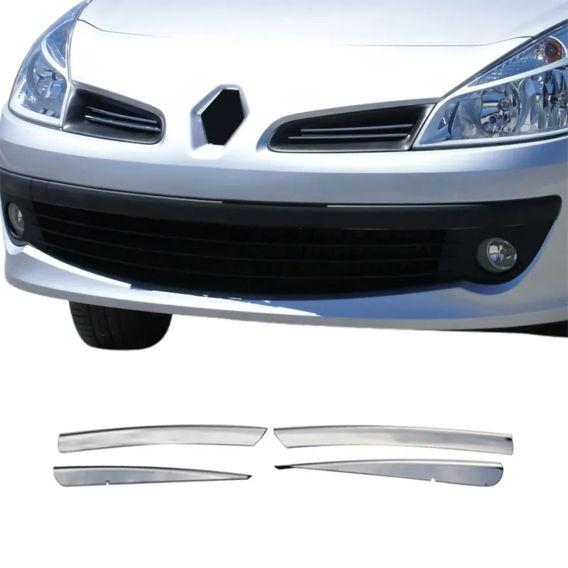 Kühlergrill Leisten Grillleisten für Renault Clio 2005-2013 Edelstahl Chrom 4x