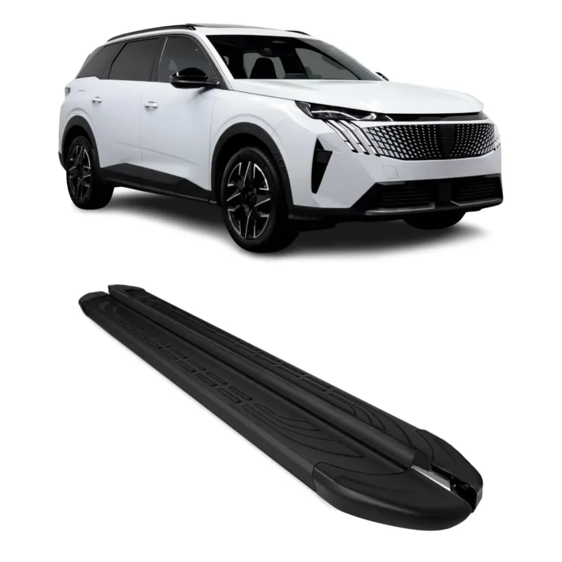 Trittbretter Seitenbretter für Peugeot 5008 III 2024-2026 Double Cab Alu Schwarz