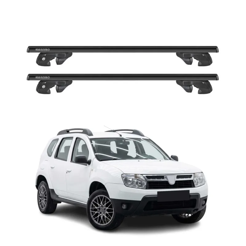 Dachträger Grundtäger für Dacia Duster mk1 2010-2013 Pre-FL Alu TÜV Schwarz 2tlg