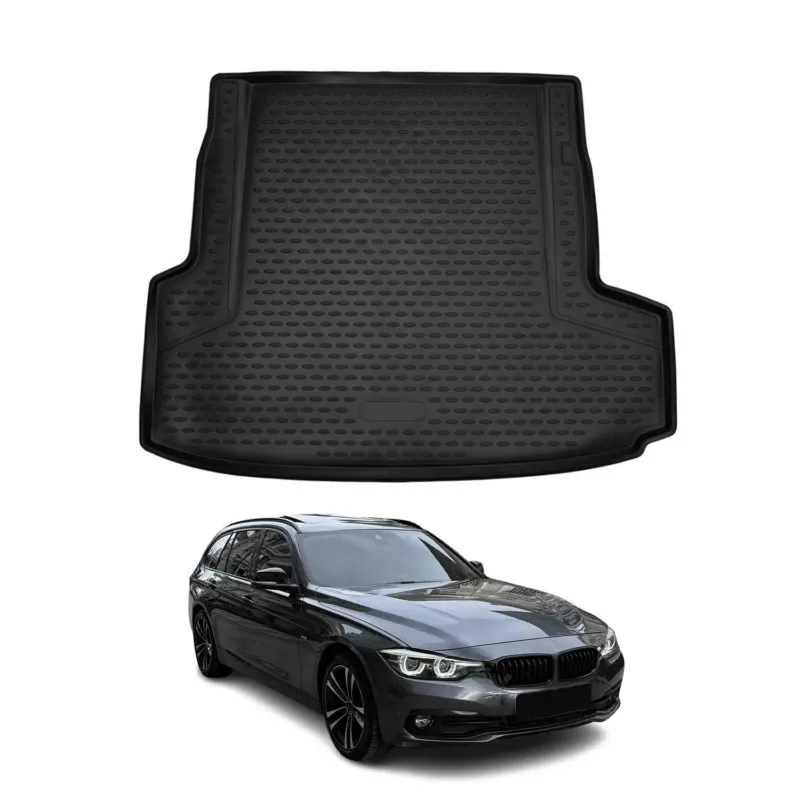 Kofferraummatte Kofferraumwanne für BMW 3er 2015-2021 Gummi TPE Schwarz