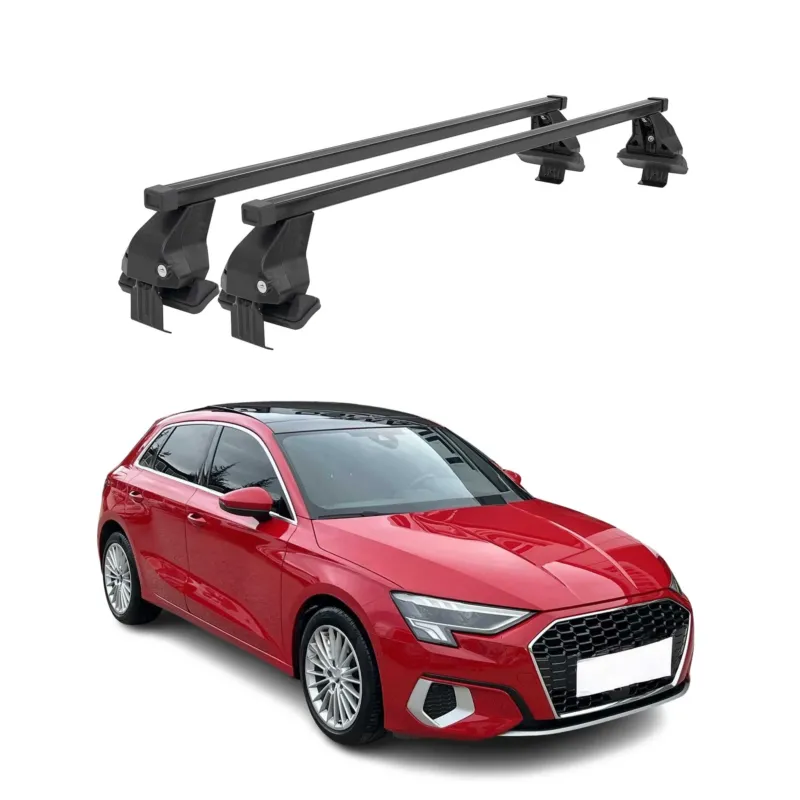 Menabo Dachträger Grundtäger für Audi A3 8Y Sportback 2020-2026 Schwarz Stahl 2x
