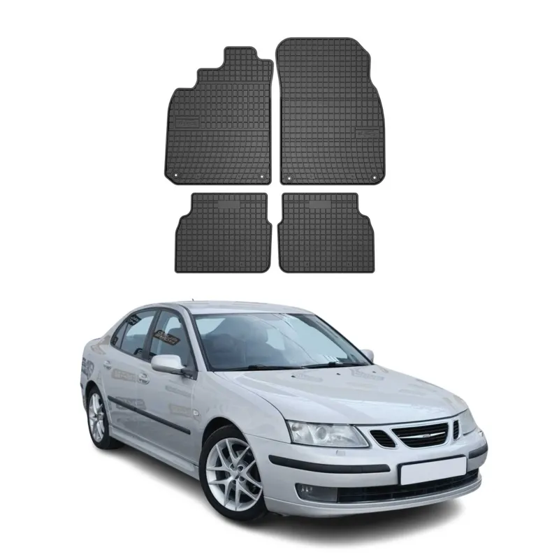 OMAC Gummi Fußmatten für Saab 9-3 Limo Kombi 2002-2011 Automatten Schwarz 4tlg