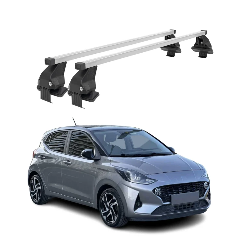Menabo Dachträger Grundtäger für Hyundai i10 2020-2026 50kg Stahl Silber 2 tlg