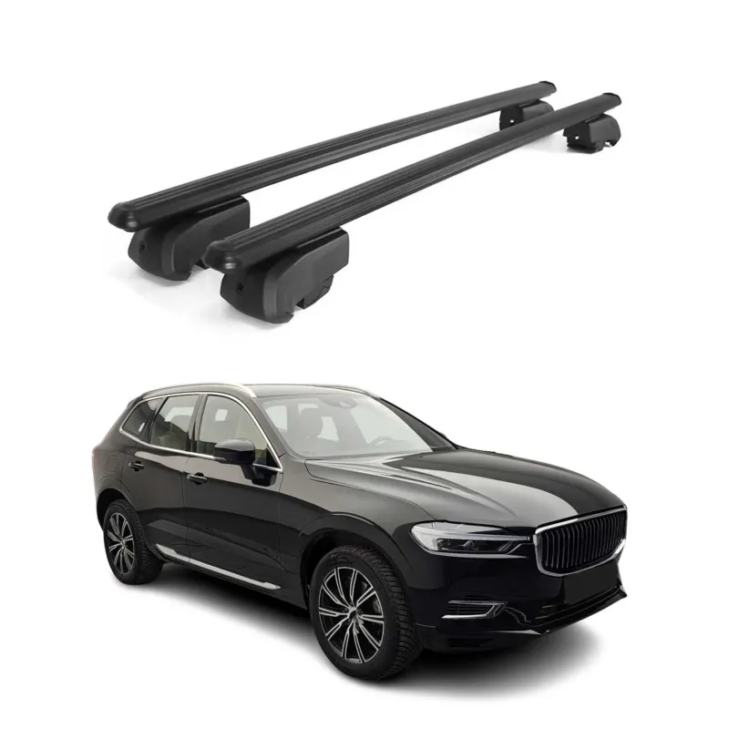 Dachträger Gepäckträger für Volvo XC60 II SUV 2017-2026 ABE Alu Schwarz 2tlg