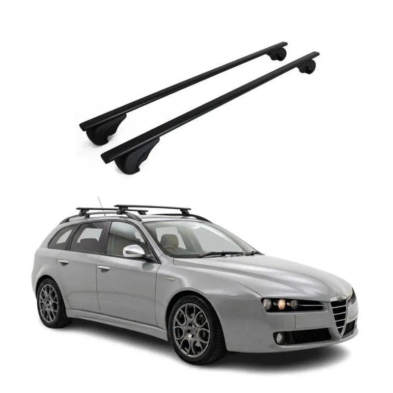 Dachträger Grundträger für Alfa Romeo 159 Sportwagon 2005-2011 Stahl Schwarz 2x