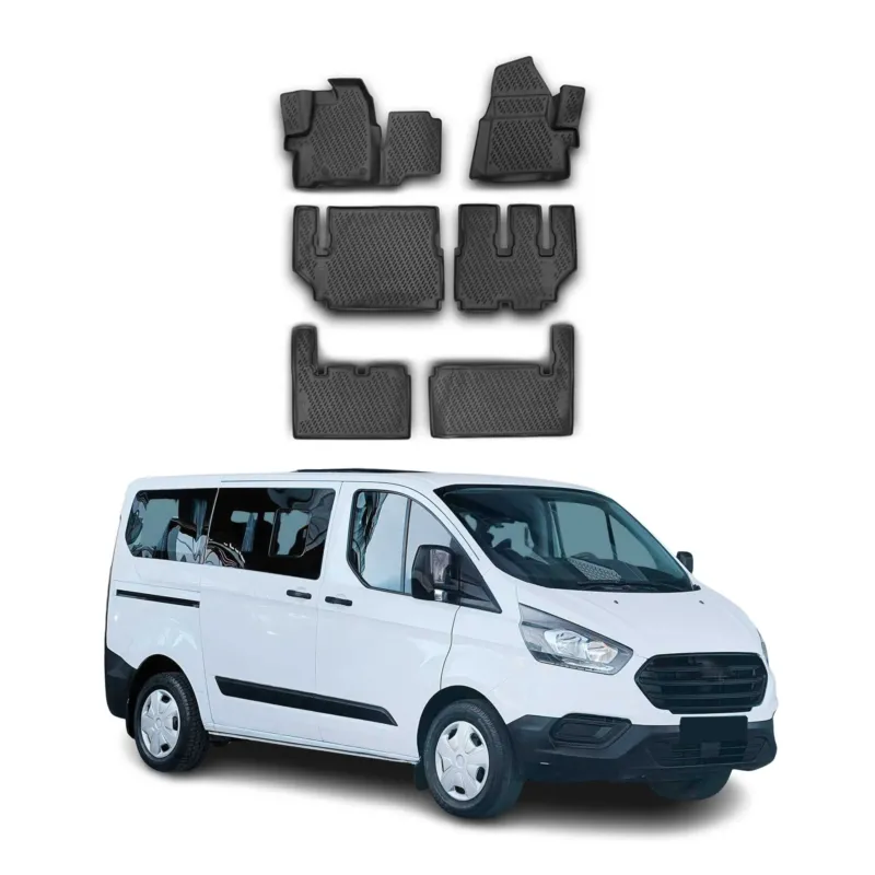 OMAC Gummimatten Fußmatten für Ford Tourneo Custom mk1 2012-2017 9Sitze Pre-FL