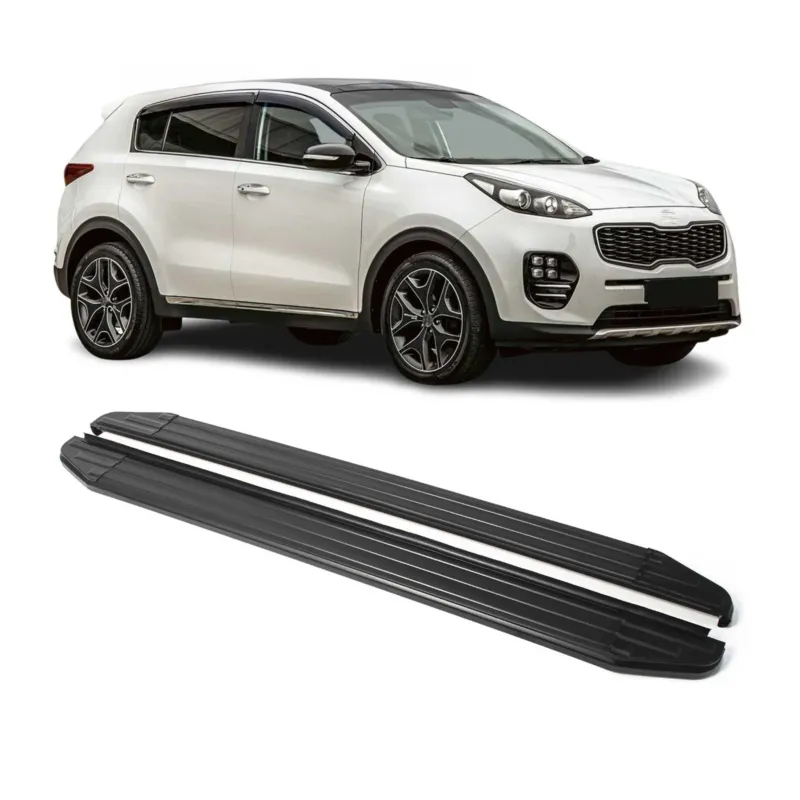 Trittbretter Seitenschweller für Kia Sportage 2017-2022 ABE Schwarz Alu
