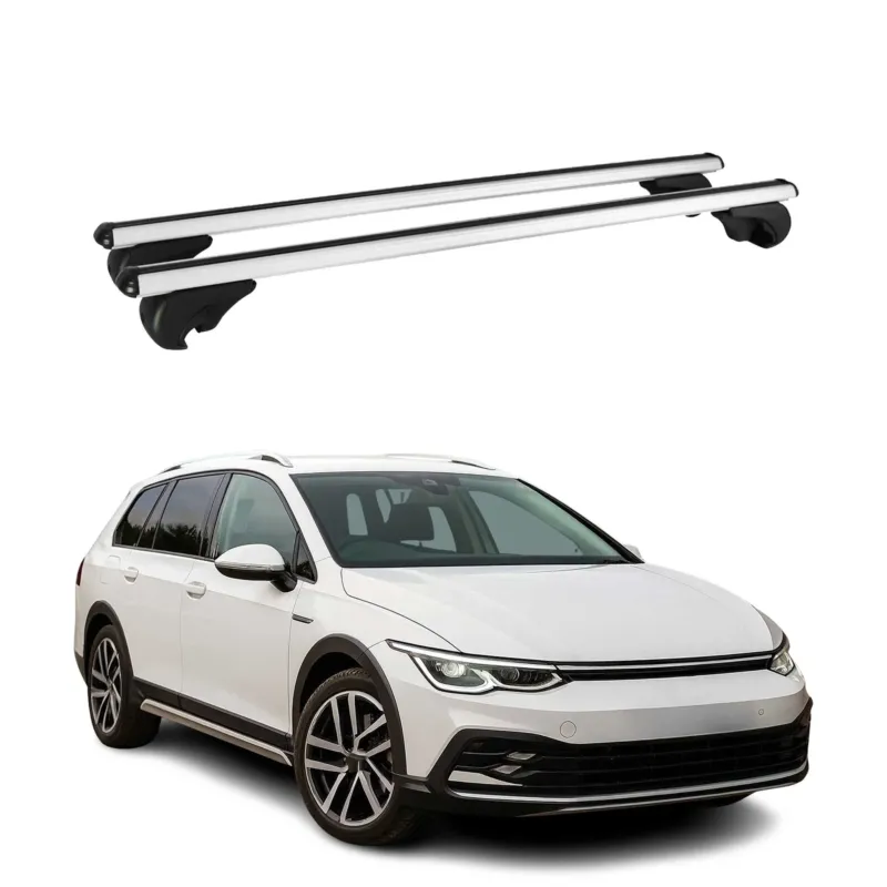 Dachträger Grundtäger für VW Golf Variant 2019-2026 75kg Aluminium Silber 2 tlg