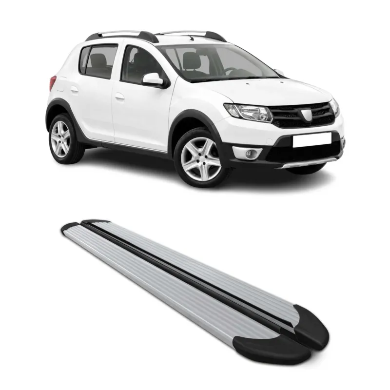 Trittbretter Schweller für Dacia Sandero Stepway 2013-2020 Aluminium Silber