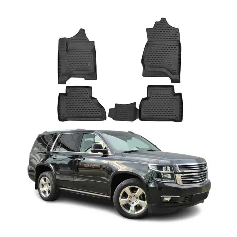 OMAC Gummimatten Fußmatten für Chevrolet Tahoe 2015-2024 TPE Matten Schwarz 4x