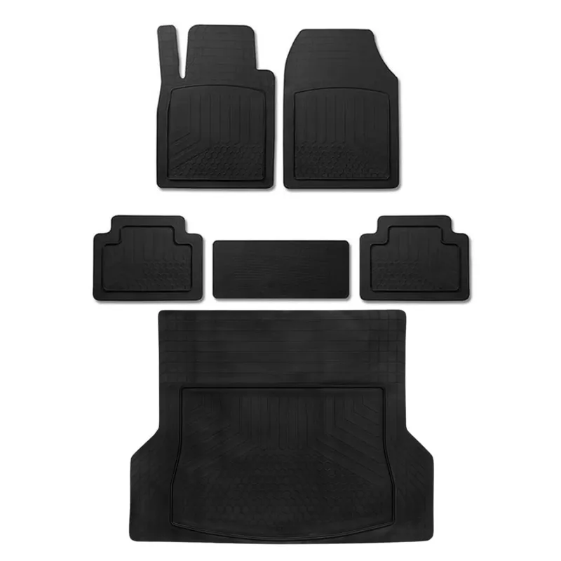 Fußmatten & Kofferraumwanne Set für Skoda Kodiaq Antirutsch Universal Schwarz