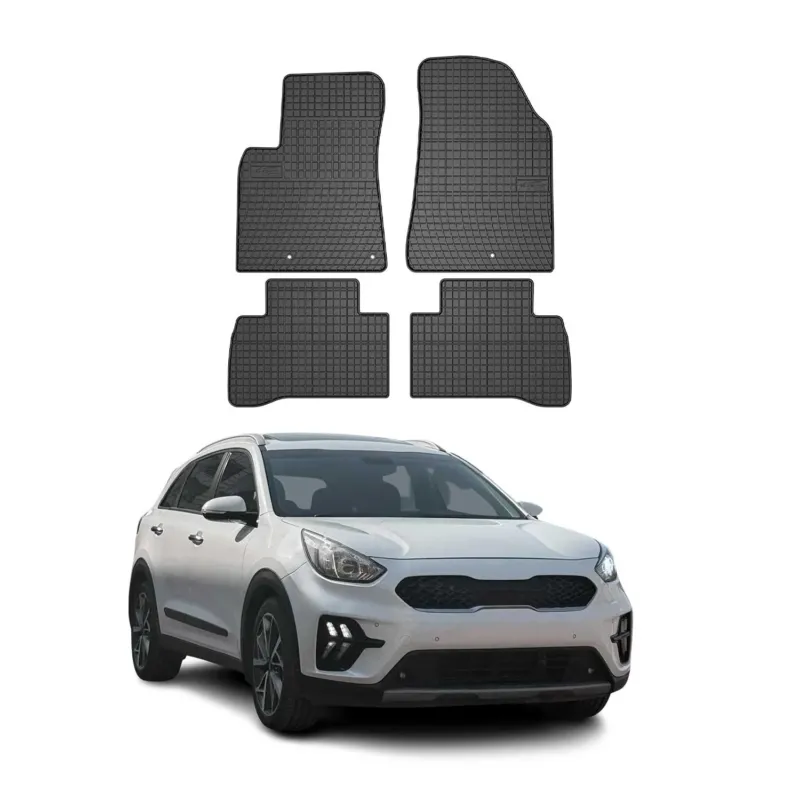 OMAC Gummi Fußmatten für Kia Niro I 2017-2022 Automatten Gummi Schwarz 4tlg