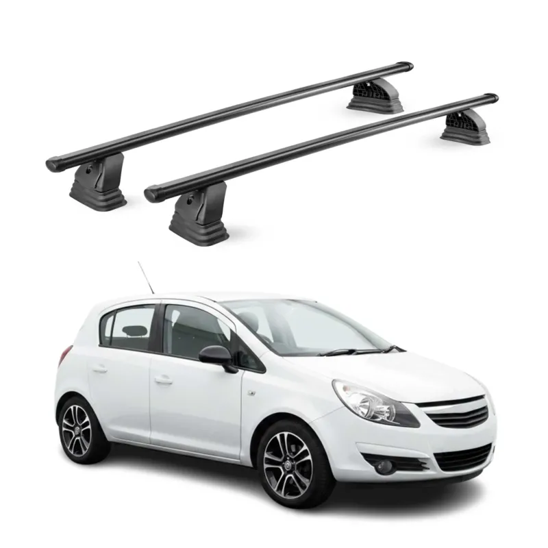 Stahl Dachträger für Opel Corsa D 2006-2014 TÜV Abschließbar 75 kg 2tlg Schwarz