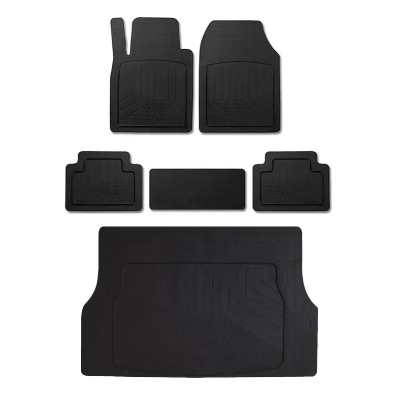 Gummimatten & Kofferraumwanne Set für Seat Alhambra Antirutsch Universal Schwarz