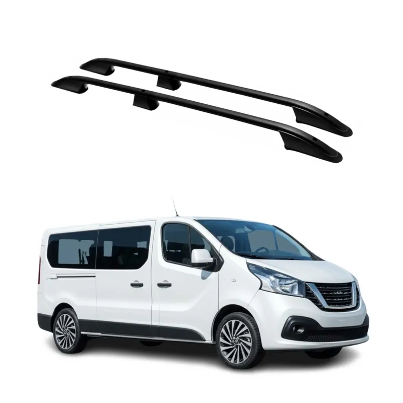 Dachreling Dachgepäckträger für Nissan NV300 2016-2024 L2 Langer RS Alu Schwarz