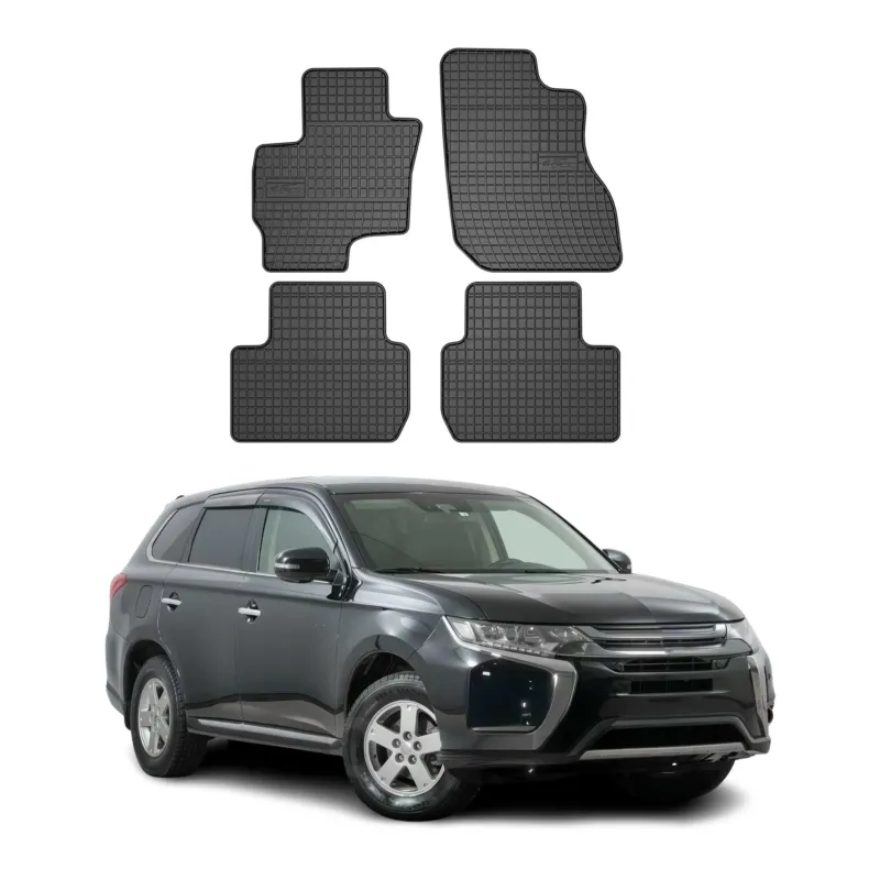 OMAC Gummi Fußmatten für Mitsubishi Outlander PHEV 2014-2020 Matten Schwarz 4x