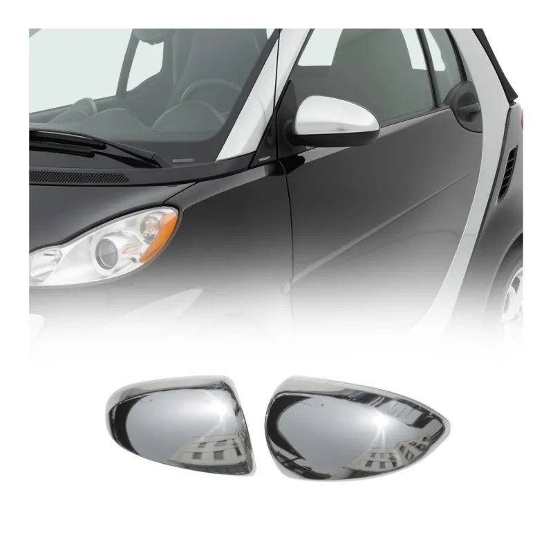 Spiegelkappen Spiegelabdeckung für Smart ForTwo 2007-2015 Edelstahl Chrom 2tlg