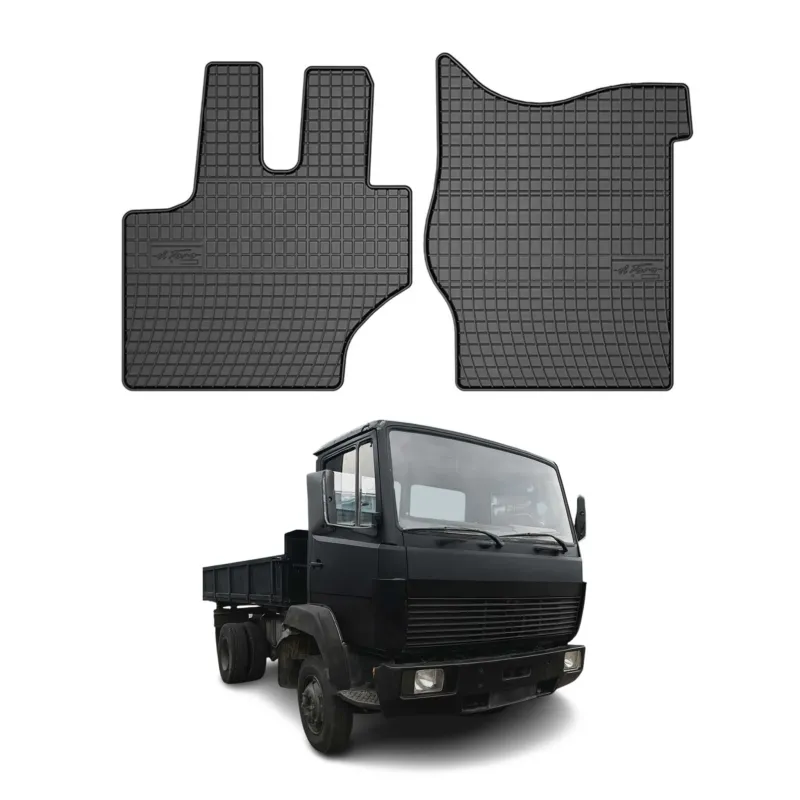 OMAC Gummi Fußmatten für Mercedes MB 814 1983-1998 Automatten Gummi Schwarz 2tlg