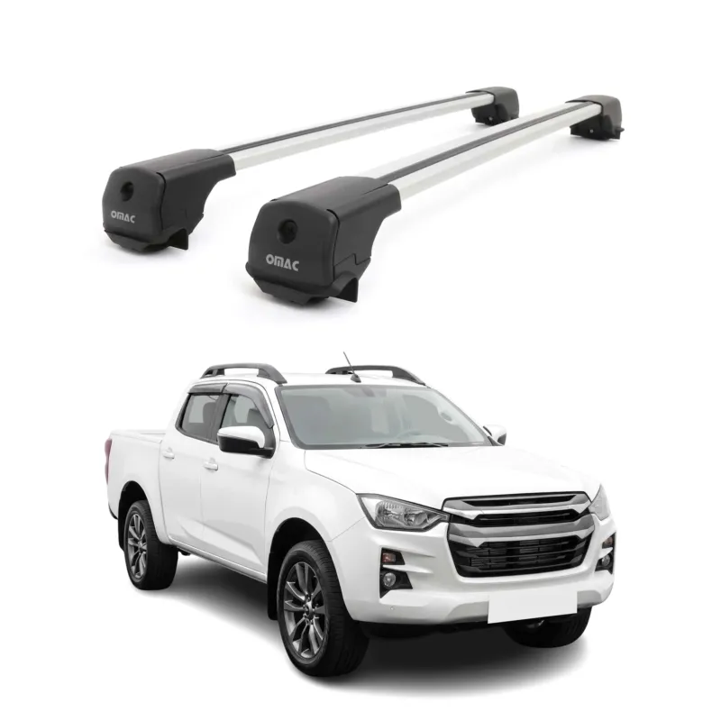 Dachträger Grundträger für Isuzu D-Max III 2019-2026 Aluminium 75kg Grau 2tlg