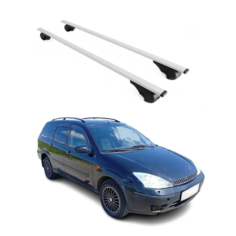 Dachträger Grundträger für Ford Focus Turnier 1998-2005 75kg Silber Stahl 2 tlg