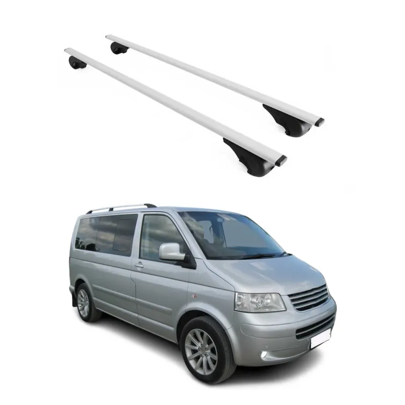 Dachträger für VW T5 T6 Transporter Multivan Caravelle 2003-24 Stahl Silber 2x