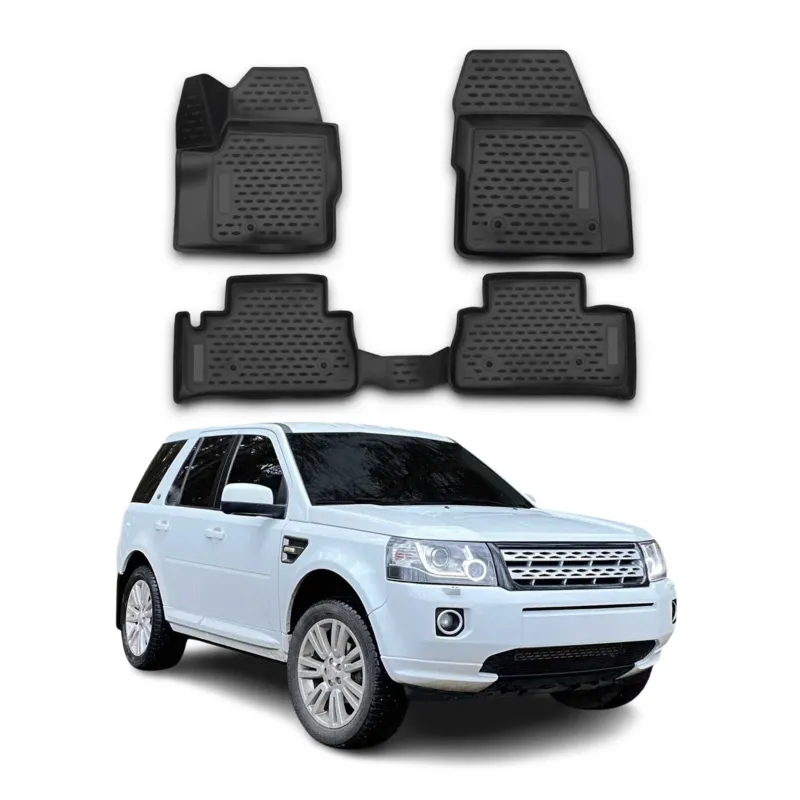 OMAC Gummimatten Fußmatten für Land Rover Freelander 2012-2014 TPE Schwarz 4x