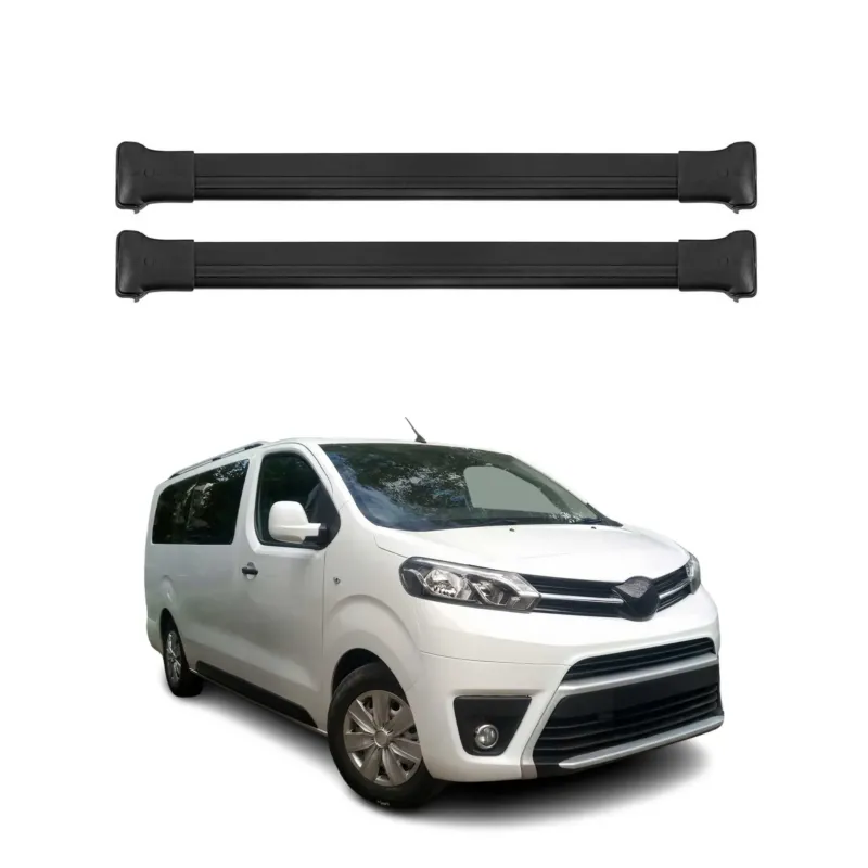 Dachträger Grundtäger für Toyota Proace 2016-2026 75kg Aluminium Schwarz 2 tlg
