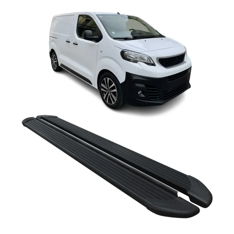 Trittbretter für Peugeot Expert Traveller 2016-2026 L1 Kurzer Alu Schwarz