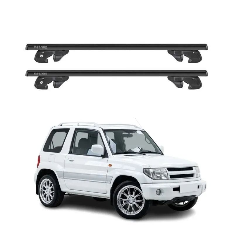 Dachträger Grundtäger für Mitsubishi Pinin 1999-2007 Alu 90kg TÜV Schwarz 2tlg